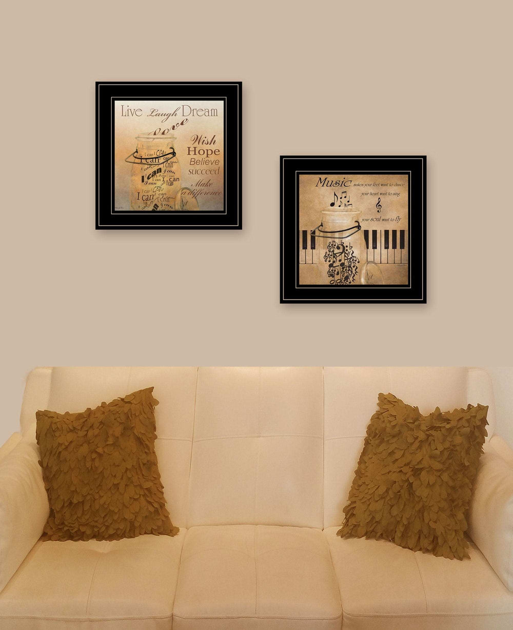 Set Of Two Music 2 Black Framed Print Wall Art - Homeroots - Flyclothing LLC