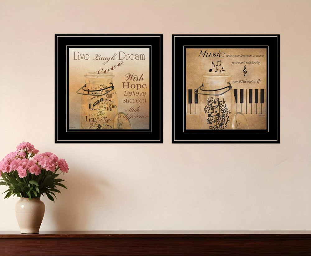 Set Of Two Music 2 Black Framed Print Wall Art - Homeroots - Flyclothing LLC
