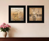 Set Of Two Music 2 Black Framed Print Wall Art - Homeroots - Flyclothing LLC