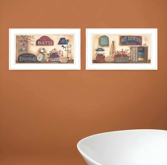 Set Of Two Bath 2 White Framed Print Bathroom Wall Art - Homeroots - Flyclothing LLC