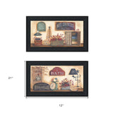 Set Of Two Bath 3 Black Framed Print Bathroom Wall Art - Homeroots - Flyclothing LLC