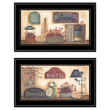 Set Of Two Bath 4 Black Framed Print Bathroom Wall Art - Homeroots - Flyclothing LLC