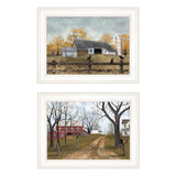 Set Of Two Country Roads 1 White Framed Print Wall Art - Homeroots - Flyclothing LLC