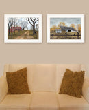 Set Of Two Country Roads 1 White Framed Print Wall Art - Homeroots - Flyclothing LLC