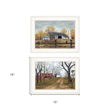 Set Of Two Country Roads 1 White Framed Print Wall Art - Homeroots - Flyclothing LLC