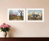 Set Of Two Country Roads 1 White Framed Print Wall Art - Homeroots - Flyclothing LLC