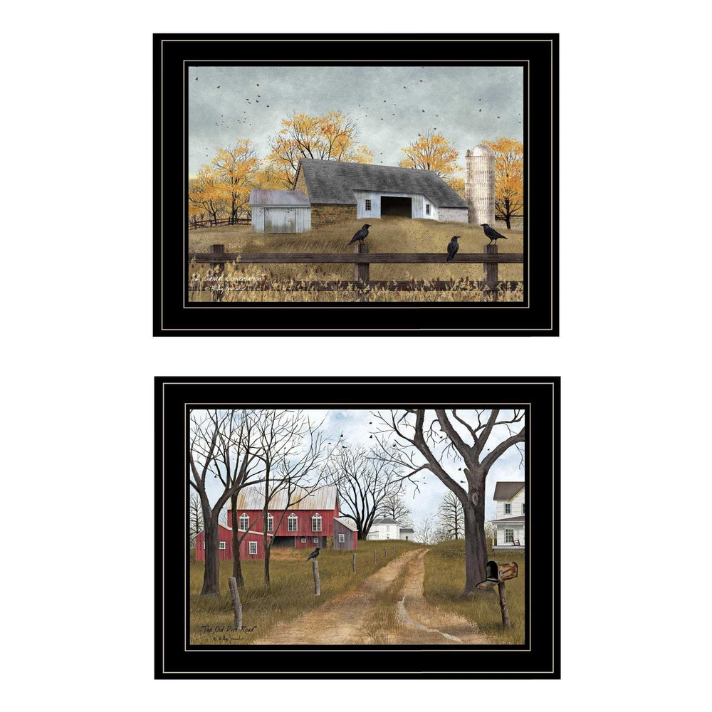 Set Of Two Country Roads 2 Black Framed Print Wall Art - Homeroots - Flyclothing LLC