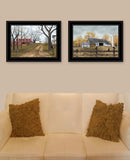 Set Of Two Country Roads 2 Black Framed Print Wall Art - Homeroots - Flyclothing LLC