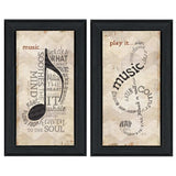 Set Of Two Music 8 Black Framed Print Wall Art - Homeroots - Flyclothing LLC