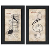 Set Of Two Music 8 Black Framed Print Wall Art - Homeroots - Flyclothing LLC