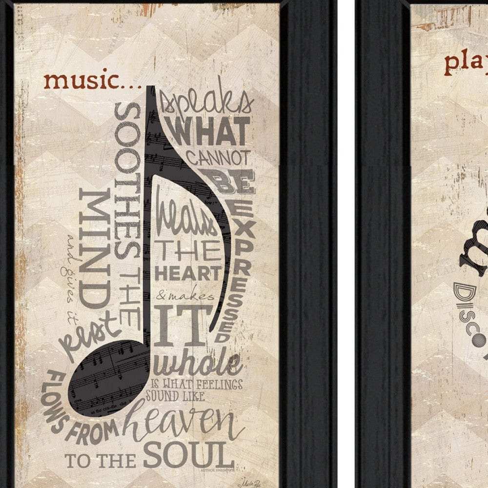 Set Of Two Music 8 Black Framed Print Wall Art - Homeroots - Flyclothing LLC