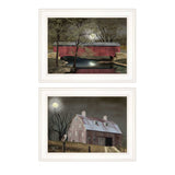 Set Of Two Midnight Moon 1 White Framed Print Wall Art - Homeroots - Flyclothing LLC