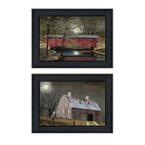 Set Of Two Midnight Moon 2 Black Framed Print Wall Art - Homeroots - Flyclothing LLC