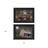 Set Of Two Midnight Moon 2 Black Framed Print Wall Art - Homeroots - Flyclothing LLC