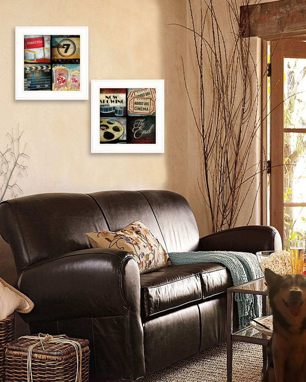 Set Of Two At The Movies 1 White Framed Print Wall Art - Homeroots - Flyclothing LLC