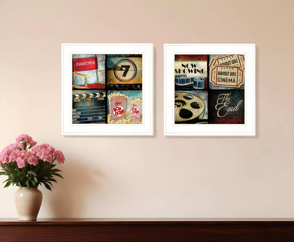 Set Of Two At The Movies 1 White Framed Print Wall Art - Homeroots - Flyclothing LLC