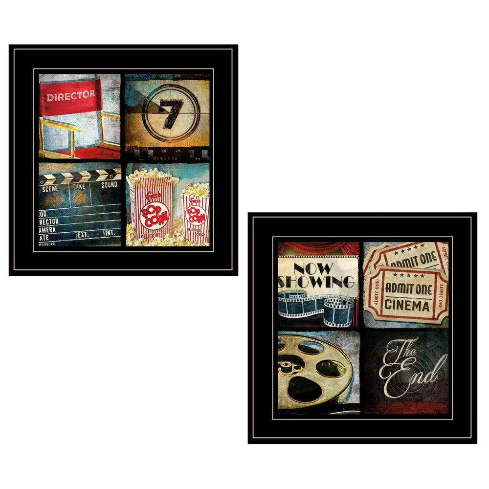 Set Of Two At The Movies Black Framed Print Wall Art - Homeroots - Flyclothing LLC
