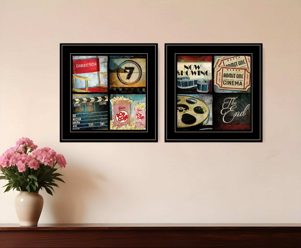 Set Of Two At The Movies Black Framed Print Wall Art - Homeroots - Flyclothing LLC