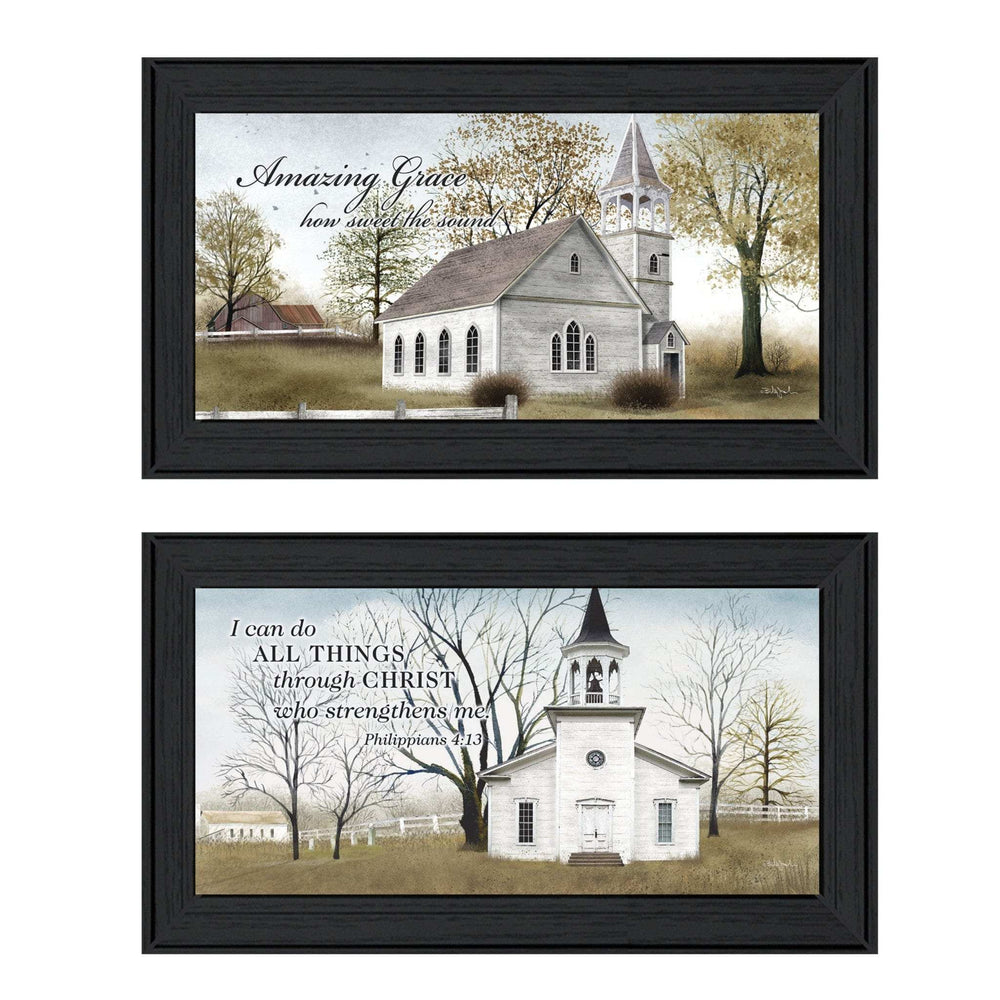Set Of Two Amazing Grace 3 Black Framed Print Wall Art - Homeroots - Flyclothing LLC