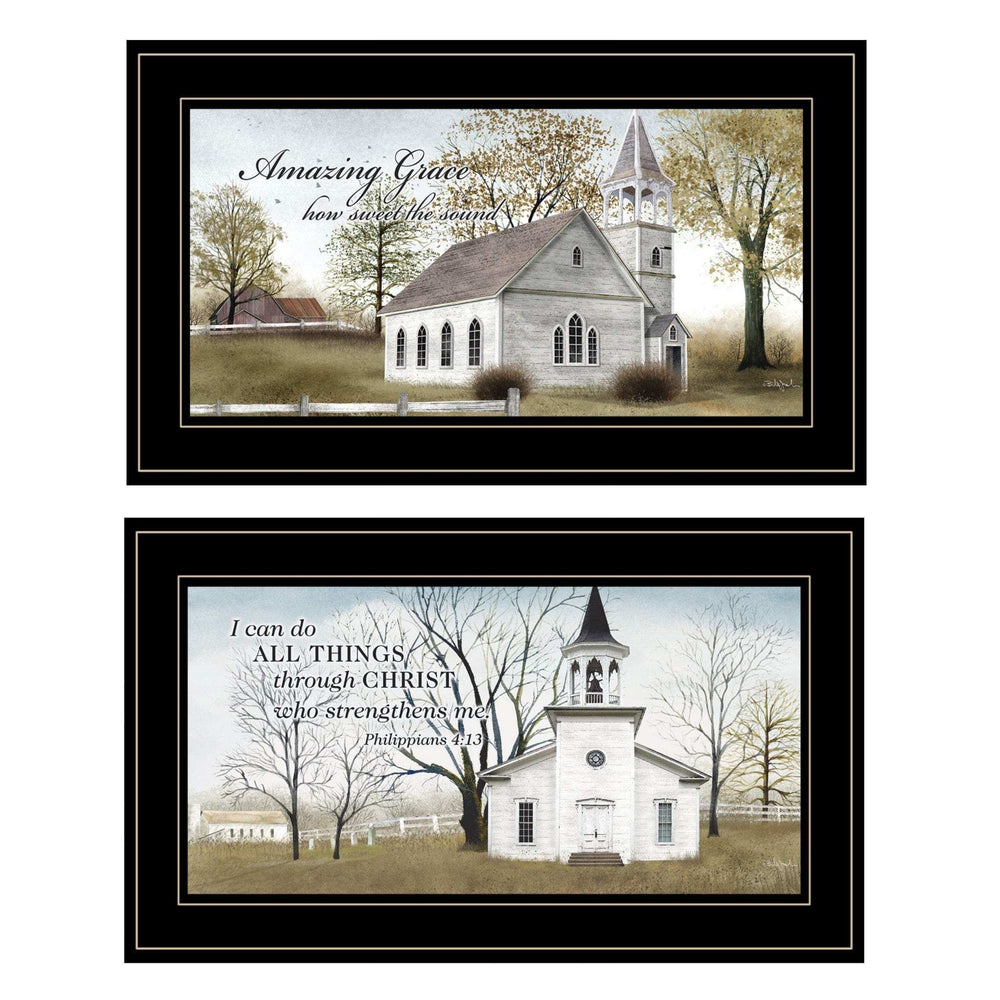 Set Of Two Amazing Grace 4 Black Framed Print Wall Art - Homeroots - Flyclothing LLC