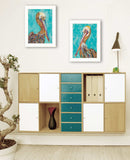 Set Of Two Pelicans 1 White Framed Print Wall Art - Homeroots - Flyclothing LLC