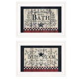 Set Of Two Hot Bath 4 White Framed Print Bathroom Wall Art - Homeroots - Flyclothing LLC
