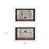 Set Of Two Hot Bath 4 White Framed Print Bathroom Wall Art - Homeroots - Flyclothing LLC