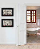 Set Of Two Hot Bath Black Framed Print Bathroom Wall Art - Homeroots - Flyclothing LLC