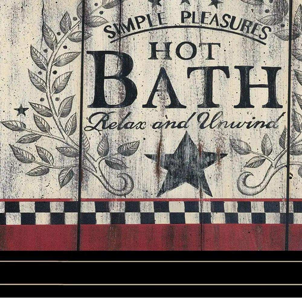 Set Of Two Hot Bath Black Framed Print Bathroom Wall Art - Homeroots - Flyclothing LLC