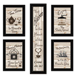 Set Of Five Kitchen Friendship Black Framed Print Kitchen Wall Art - Homeroots - Flyclothing LLC