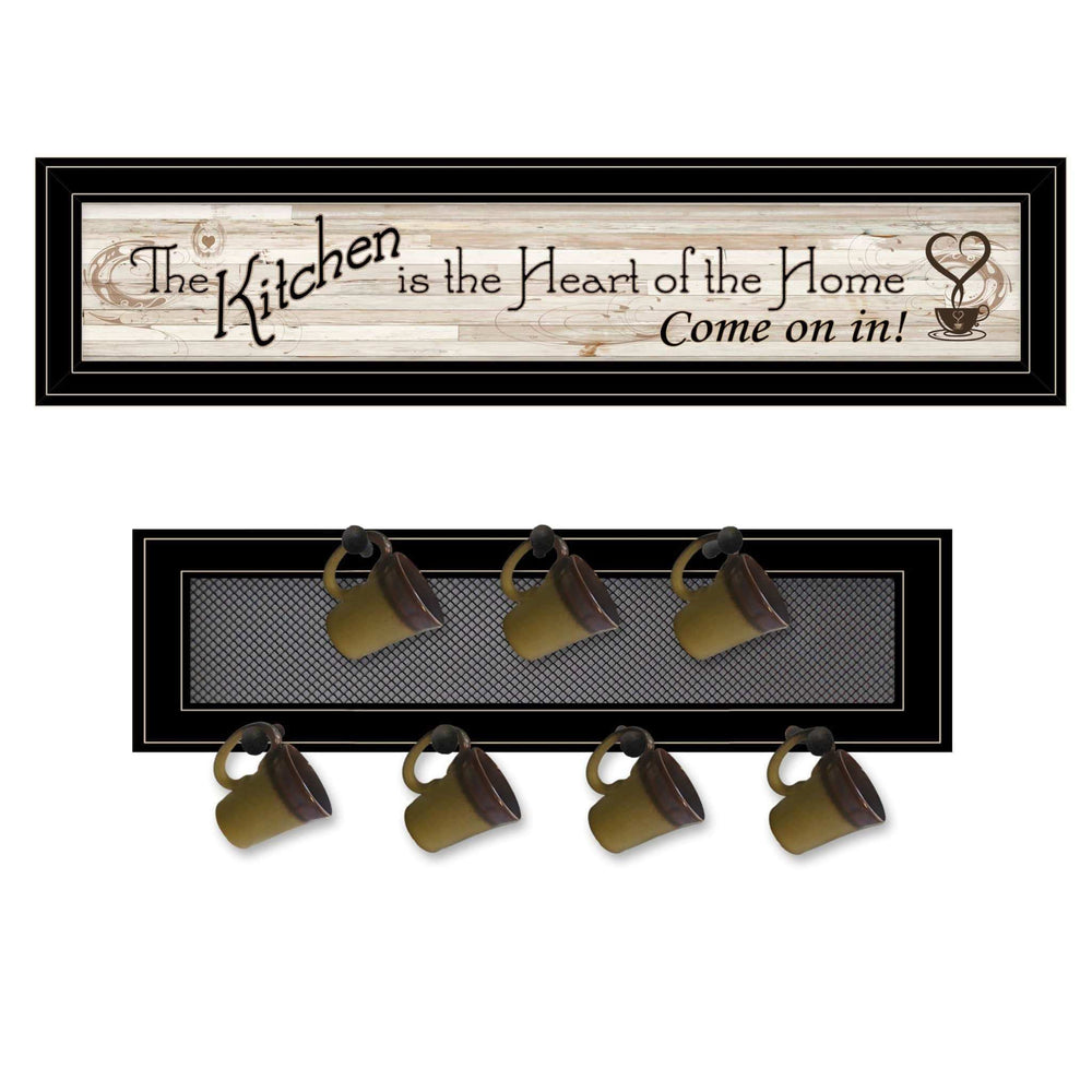Set Of Two Kitchen Print and Mug Rack Kitchen Wall Art - Homeroots - Flyclothing LLC