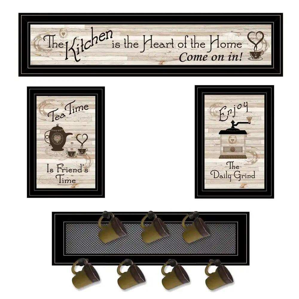 Set Of Four Kitchen Collection with Seven Peg Mug Kitchen Wall Art - Homeroots - Flyclothing LLC