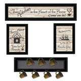 Set Of Four Kitchen Wall Art and Mug Rack - Homeroots - Flyclothing LLC