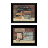 Set Of Two Hot Bath or Clean Towels 2 Black Framed Print Bathroom Wall Art - Homeroots - Flyclothing LLC