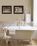Set Of Two Hot Bath or Clean Towels 2 Black Framed Print Bathroom Wall Art - Homeroots - Flyclothing LLC