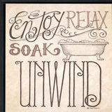 Set Of Two Soak and Unwind 1 Black Framed Print Bathroom Wall Art - Homeroots - Flyclothing LLC