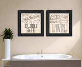 Set Of Two Soak and Unwind 1 Black Framed Print Bathroom Wall Art - Homeroots - Flyclothing LLC