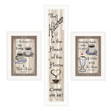 Set Of Three Come On In White Framed Print Kitchen Wall Art - Homeroots - Flyclothing LLC