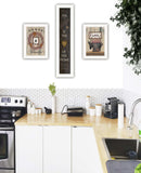 Set Of Three The Primitive Kitchen White Framed Print Kitchen Wall Art - Homeroots - Flyclothing LLC
