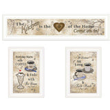 Set Of Three Love of Nature Kitchen White Framed Print Kitchen Wall Art - Homeroots - Flyclothing LLC