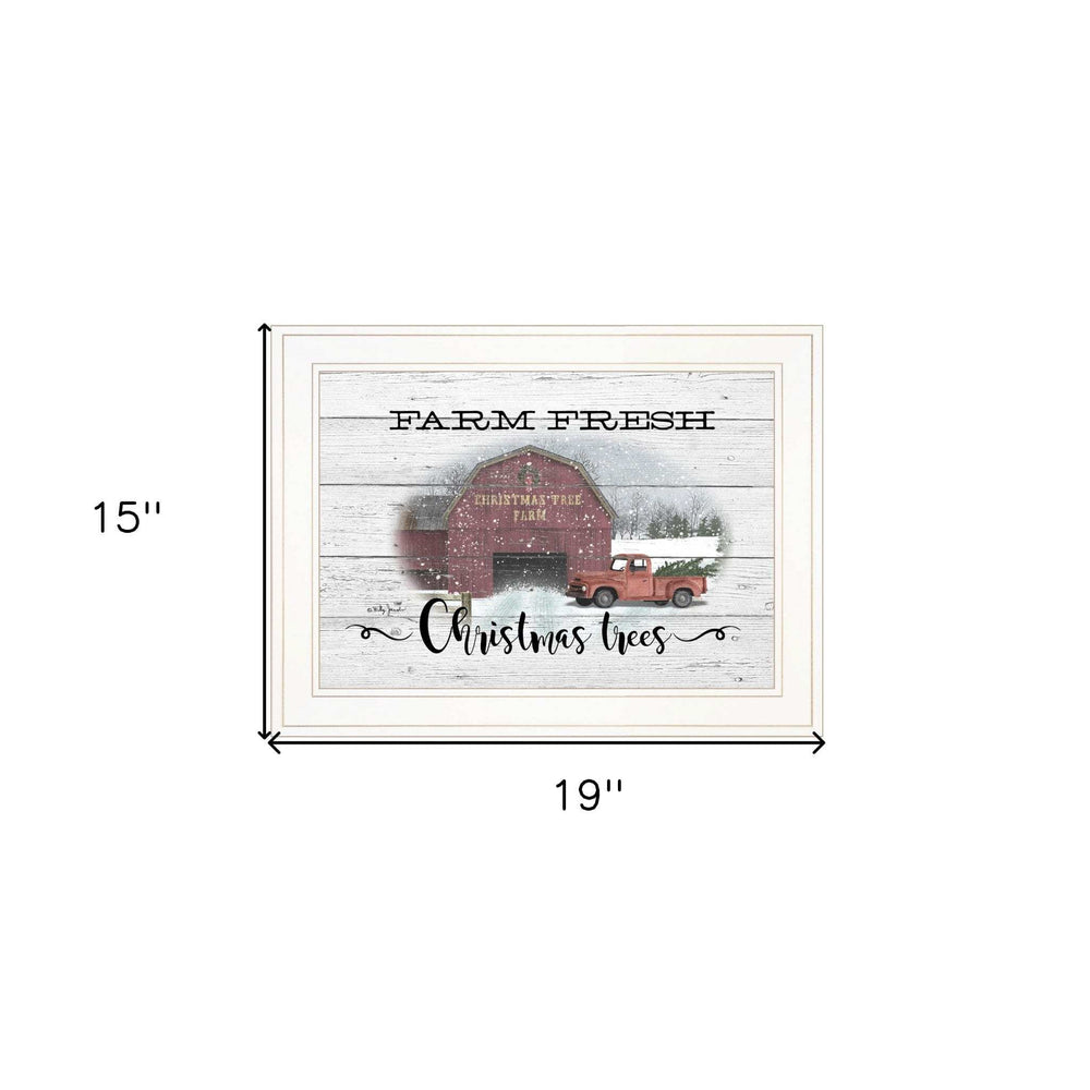 Farm Fresh Christmas Trees 2 White Framed Print Wall Art - Homeroots - Flyclothing LLC