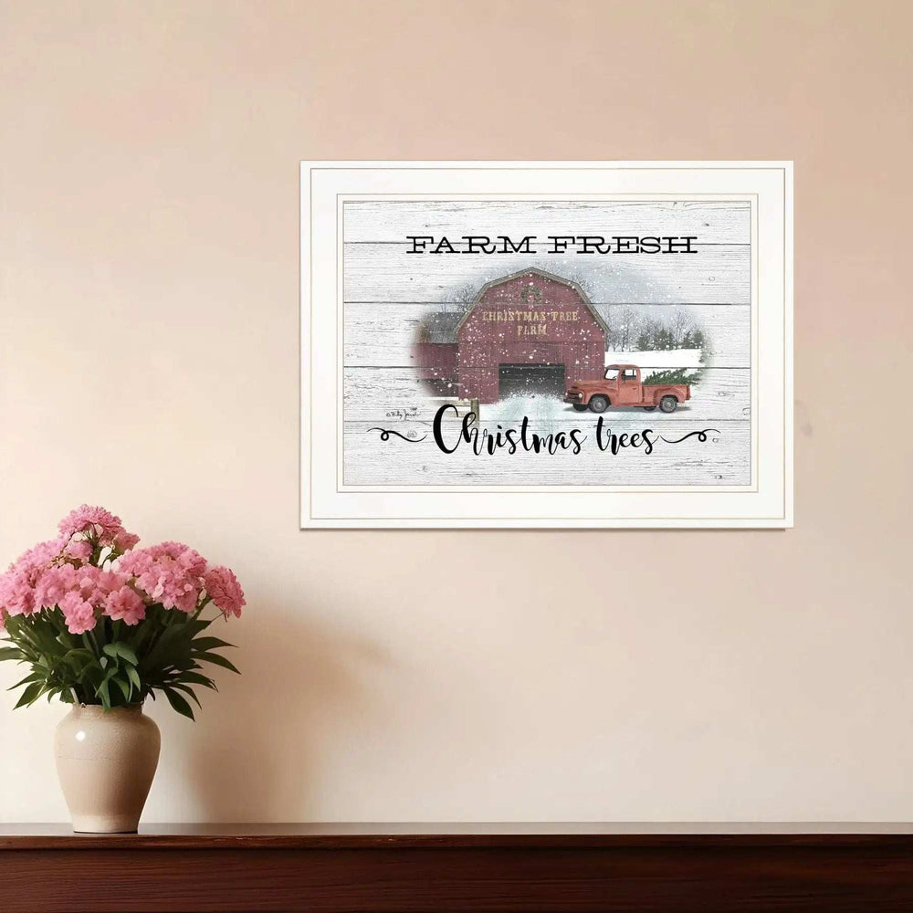 Farm Fresh Christmas Trees 2 White Framed Print Wall Art - Homeroots - Flyclothing LLC
