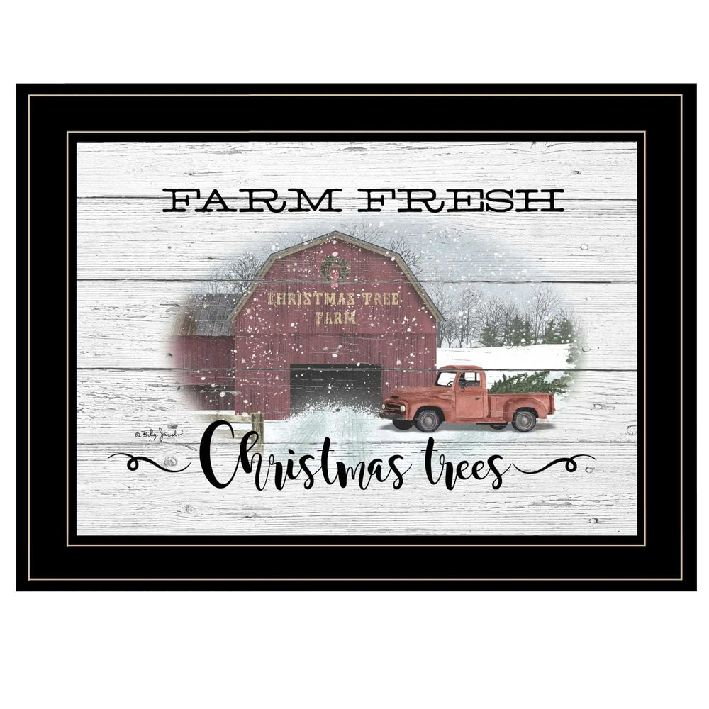 Farm Fresh Christmas Trees 3 Black Framed Print Wall Art - Homeroots - Flyclothing LLC