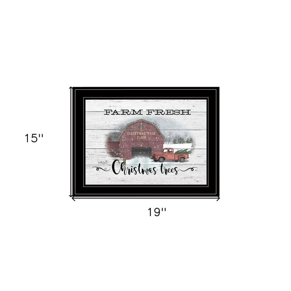 Farm Fresh Christmas Trees 3 Black Framed Print Wall Art - Homeroots - Flyclothing LLC