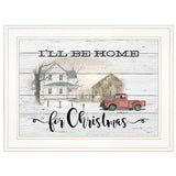 Ill be home for Christmas 2 White Framed Print Wall Art - Homeroots - Flyclothing LLC