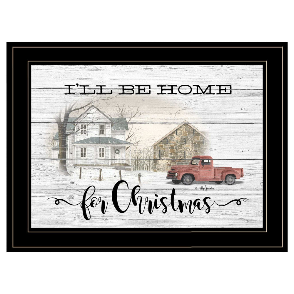 Ill be home for Christmas 3 Black Framed Print Wall Art - Homeroots - Flyclothing LLC