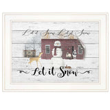 Let It Snow 2 White Framed Print Wall Art - Homeroots - Flyclothing LLC