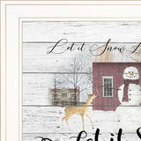 Let It Snow 2 White Framed Print Wall Art - Homeroots - Flyclothing LLC