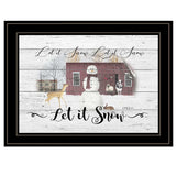 Let It Snow 3 Black Framed Print Wall Art - Homeroots - Flyclothing LLC