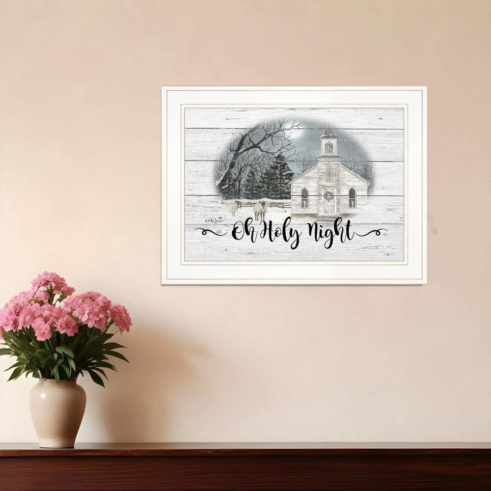 OH HOLY Night 2 White Framed Print Wall Art - Homeroots - Flyclothing LLC